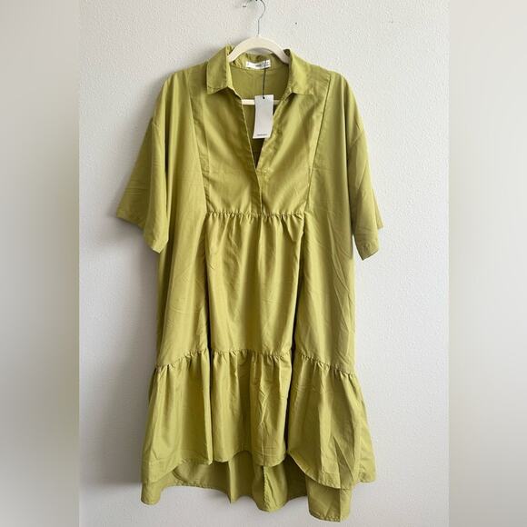 NWT Mango Ruffled Shirt Dress Size Medium Large - Picture 6 of 11